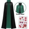imageJOYIN Adult Child Unisex Vampire Costume Accessories Halloween Vampire Cape for Transylvania Dracula Theme PartyBlack green