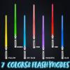 imageJOYIN Extendable 2in1 Light Up Sword for Kids Dual LED Swords Set with FX Sound Motion Sensitive and Realistic Sliver Handle for Fighters and Warriors New Years Eve Party Supplies Boys Stuff