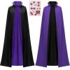 imageJOYIN Adult Child Unisex Vampire Costume Accessories Halloween Vampire Cape for Transylvania Dracula Theme PartyBlack  Purple
