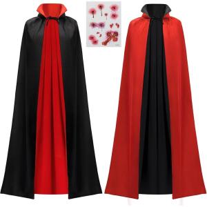 imageJOYIN Adult Child Unisex Vampire Costume Accessories Halloween Vampire Cape for Transylvania Dracula Theme PartyBlack  Red