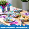 imageJOYIN 145 Pcs Unicorn Birthday Party Supplies with Unicorn Banner for Girls 24 Serves Unicorn Disposable Tableware Set with Plates  Cups Napkins and Cutlery Sets for Unicorn Themes Party KidsMermaid