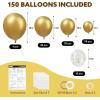 imageJOYIN 150 Pcs Sand White Balloons Different Sizes 18 12 10 5 Inch Sand White Latex Balloon Arch Kit with Instruction for Birthday Party Graduation Wedding Holiday DecorationGold