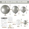 imageJOYIN 150 Pcs Sand White Balloons Different Sizes 18 12 10 5 Inch Sand White Latex Balloon Arch Kit with Instruction for Birthday Party Graduation Wedding Holiday DecorationSilver