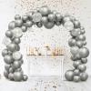 imageJOYIN 150 Pcs Sand White Balloons Different Sizes 18 12 10 5 Inch Sand White Latex Balloon Arch Kit with Instruction for Birthday Party Graduation Wedding Holiday DecorationSilver