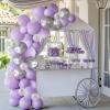 imageJOYIN 150 Pcs Sand White Balloons Different Sizes 18 12 10 5 Inch Sand White Latex Balloon Arch Kit with Instruction for Birthday Party Graduation Wedding Holiday DecorationPastel Purple