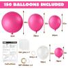 imageJOYIN 150 Pcs Sand White Balloons Different Sizes 18 12 10 5 Inch Sand White Latex Balloon Arch Kit with Instruction for Birthday Party Graduation Wedding Holiday DecorationHot Pink