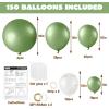 imageJOYIN 150 Pcs Sand White Balloons Different Sizes 18 12 10 5 Inch Sand White Latex Balloon Arch Kit with Instruction for Birthday Party Graduation Wedding Holiday DecorationSage Green