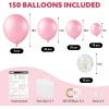 imageJOYIN 150 Pcs Sand White Balloons Different Sizes 18 12 10 5 Inch Sand White Latex Balloon Arch Kit with Instruction for Birthday Party Graduation Wedding Holiday DecorationPastel Pink