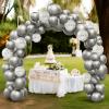 imageJOYIN 150 Pcs Sand White Balloons Different Sizes 18 12 10 5 Inch Sand White Latex Balloon Arch Kit with Instruction for Birthday Party Graduation Wedding Holiday DecorationSilver