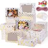 imageJOYIN 24 Pcs Christmas Cookie Boxes Gold Foil Treat Boxes with Windows 9quot x 62quot x 3quot Bakery Gift Wrapping Box for Xmas Holiday Party Favor Pastries Cupcakes Cookies Brownies Donuts GiftGiving