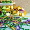 imageJOYIN 72 PCS Mardi Gras Beads Necklace Gold Green Purple Metallic Colors Necklaces Set for Mardi Gras Party Favors Supplies Costume Accessories Masquerade AccessoriesPurple Green Gold