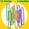 imageJOYIN 72 PCS Mardi Gras Beads Necklace Gold Green Purple Metallic Colors Necklaces Set for Mardi Gras Party Favors Supplies Costume Accessories Masquerade AccessoriesPurple Green Gold