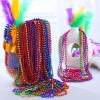 imageJOYIN 72 PCS Mardi Gras Beads Necklace Gold Green Purple Metallic Colors Necklaces Set for Mardi Gras Party Favors Supplies Costume Accessories Masquerade AccessoriesRed  Gold  Green  Blue  Purple  Orange