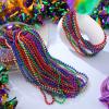 imageJOYIN 72 PCS Mardi Gras Beads Necklace Gold Green Purple Metallic Colors Necklaces Set for Mardi Gras Party Favors Supplies Costume Accessories Masquerade AccessoriesRed  Gold  Green  Blue  Purple  Orange
