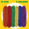imageJOYIN 72 PCS Mardi Gras Beads Necklace Gold Green Purple Metallic Colors Necklaces Set for Mardi Gras Party Favors Supplies Costume Accessories Masquerade AccessoriesRed  Gold  Green  Blue  Purple  Orange