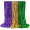 imageJOYIN 72 PCS Mardi Gras Beads Necklace Gold Green Purple Metallic Colors Necklaces Set for Mardi Gras Party Favors Supplies Costume Accessories Masquerade AccessoriesPurple Green Gold