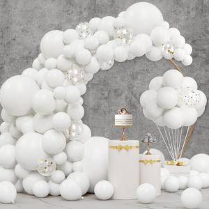 imageJOYIN 150 Pcs Sand White Balloons Different Sizes 18 12 10 5 Inch Sand White Latex Balloon Arch Kit with Instruction for Birthday Party Graduation Wedding Holiday DecorationWhite