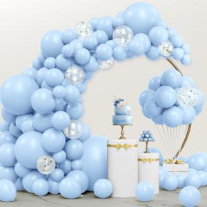 imageJOYIN 150 Pcs Sand White Balloons Different Sizes 18 12 10 5 Inch Sand White Latex Balloon Arch Kit with Instruction for Birthday Party Graduation Wedding Holiday DecorationPastel Blue