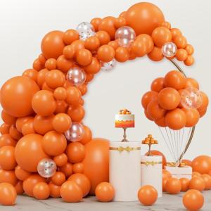 imageJOYIN 150 Pcs Sand White Balloons Different Sizes 18 12 10 5 Inch Sand White Latex Balloon Arch Kit with Instruction for Birthday Party Graduation Wedding Holiday DecorationOrange