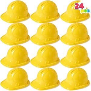 imageJOYIN 24 Pcs Toy Construction Hard Hats Soft Plastic Yellow Kids Party Hat Birthday for Construction Birthday Party Childrens EngineerBuilding Dress Up Hats Theme Party Favors