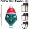 imageJOYIN 2 Pcs Santa Hat DinosaurPorch Light Cover for Christmas Outdoor Decorations Holiday Outdoor Light Cover for Porch Garage and All Large Light Fixtures Christmas Decorations
