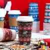imageJOYIN 24 PCS Christmas Disposable Paper Cups 16 oz Merry Christmas Party Cups With Cup Sleeves and Lids 4 Designs Xmas Drinkware Winter Drink Cups Tableware Holiday Supplies DecorationVintage