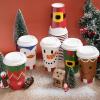 imageJOYIN 24 PCS Christmas Disposable Paper Cups 16 oz Merry Christmas Party Cups With Cup Sleeves and Lids 4 Designs Xmas Drinkware Winter Drink Cups Tableware Holiday Supplies DecorationCute