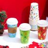 imageJOYIN 24 PCS Christmas Disposable Paper Cups 16 oz Merry Christmas Party Cups With Cup Sleeves and Lids 4 Designs Xmas Drinkware Winter Drink Cups Tableware Holiday Supplies DecorationLights