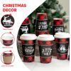 imageJOYIN 24 PCS Christmas Disposable Paper Cups 16 oz Merry Christmas Party Cups With Cup Sleeves and Lids 4 Designs Xmas Drinkware Winter Drink Cups Tableware Holiday Supplies DecorationElegant
