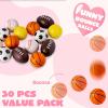 imageJOYIN 30 Packs Valentines Day Sport PU Balls with Gift Card Mini Sports Ball Squeeze Foam for Classroom Exchange Gift for Kids Holiday Party Favor Toys Reward Prizes Stress and Anxiety Relief