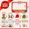 imageJOYIN Christmas Photobooth Prop with Frame Including Glasses Mustache Deer and More Designs for Christmas Party Favor Supply Decoration
