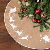 imageJOYIN Christmas Tree Skirt 48inch Santa Snowflake Sleigh Pattern Burlap Mat for Xmas Decor Festival Holiday Decorations Indoor Outdoor