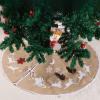 imageJOYIN Christmas Tree Skirt 48inch Santa Snowflake Sleigh Pattern Burlap Mat for Xmas Decor Festival Holiday Decorations Indoor Outdoor