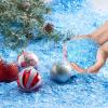 imageJOYIN 12 oz Christmas Flashing Blue Fake Snow Artificial Snow Plastic Snowflakes Flake Powder Filler for Xmas Tree Decoration Crafts Christmas Party Home Holiday Supplies and White DisplaysBlue