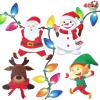 imageJOYIN 40PCS Christmas Car Refrigerator Decorations 24 Bulb Light Reflective Magnets in 6 Color 12 Wires Decals Ornaments and 4 Xmas Snowman Santa Elfish Elk Magnets Garage Decor Set for Holiday