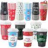 imageJOYIN 48 Pcs Christmas Paper Cups Disposable with Sleeves and Lids 6 Designs 16 oz Xmas Drinking Paper Cups and Sleeves for Hot Chocolate Coffee Cold Beverage Holiday Tableware Winter Party Supplies