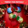 imageJOYIN 2 Pcs LED Christmas Headbands Mouse Ears Headbands Lightup Red ampamp Green Xmas Themed Ears Headwear with Glitters Christmas Hair Accessories for Adult Women Girl Kids Party Favor Cosplay Stage