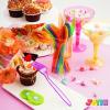 imageJOYIN 288 PCs Plastic Cutlery Hard Utensils for Cinco De Mayo Celebrations Mexican Party Favors Fiesta Party Supplies Luau Party Taco Tuesday Event Carnivals 6 Bright Neon Colors