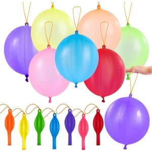 imageJOYIN 36 Pcs Punch Balloons Easter Egg Fillers Heavy Duty Party Favors for Kids Punching Balloons with Rubber Band Handle for Birthday Goodie Bags Stuffers Halloween Party Supplies