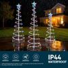 imageJOIEDOMI 3 Pack Spiral Christmas Tree Lights 218 LED Outdoor Lighted Tree with Star Topper ampamp Stakes Christmas Decorations for Yard Porch Patio Garden Holiday Xmas Eve Night Dcor Warm WhiteMulticolor