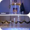 imageJOIEDOMI 3 Pack Spiral Christmas Tree Lights 218 LED Outdoor Lighted Tree with Star Topper ampamp Stakes Christmas Decorations for Yard Porch Patio Garden Holiday Xmas Eve Night Dcor Warm WhiteCool White