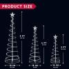 imageJOIEDOMI 3 Pack Spiral Christmas Tree Lights 218 LED Outdoor Lighted Tree with Star Topper ampamp Stakes Christmas Decorations for Yard Porch Patio Garden Holiday Xmas Eve Night Dcor Warm WhiteMulticolor
