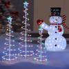 imageJOIEDOMI 3 Pack Spiral Christmas Tree Lights 218 LED Outdoor Lighted Tree with Star Topper ampamp Stakes Christmas Decorations for Yard Porch Patio Garden Holiday Xmas Eve Night Dcor Warm WhiteMulticolor