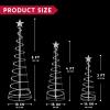 imageJOIEDOMI 3 Pack Spiral Christmas Tree Lights 218 LED Outdoor Lighted Tree with Star Topper ampamp Stakes Christmas Decorations for Yard Porch Patio Garden Holiday Xmas Eve Night Dcor Warm WhiteWarm White