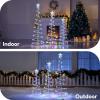 imageJOIEDOMI 3 Pack Spiral Christmas Tree Lights 218 LED Outdoor Lighted Tree with Star Topper ampamp Stakes Christmas Decorations for Yard Porch Patio Garden Holiday Xmas Eve Night Dcor Warm WhiteMulticolor