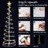 imageJOIEDOMI 3 Pack Spiral Christmas Tree Lights 218 LED Outdoor Lighted Tree with Star Topper ampamp Stakes Christmas Decorations for Yard Porch Patio Garden Holiday Xmas Eve Night Dcor Warm WhiteWarm White