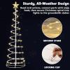 imageJOIEDOMI 3 Pack Spiral Christmas Tree Lights 218 LED Outdoor Lighted Tree with Star Topper ampamp Stakes Christmas Decorations for Yard Porch Patio Garden Holiday Xmas Eve Night Dcor Warm WhiteWarm White