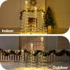 imageJOIEDOMI 3 Pack Spiral Christmas Tree Lights 218 LED Outdoor Lighted Tree with Star Topper ampamp Stakes Christmas Decorations for Yard Porch Patio Garden Holiday Xmas Eve Night Dcor Warm WhiteWarm White