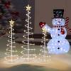 imageJOIEDOMI 3 Pack Spiral Christmas Tree Lights 218 LED Outdoor Lighted Tree with Star Topper ampamp Stakes Christmas Decorations for Yard Porch Patio Garden Holiday Xmas Eve Night Dcor Warm WhiteWarm White