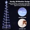imageJOIEDOMI 3 Pack Spiral Christmas Tree Lights 218 LED Outdoor Lighted Tree with Star Topper ampamp Stakes Christmas Decorations for Yard Porch Patio Garden Holiday Xmas Eve Night Dcor Warm WhiteCool White